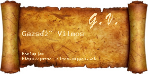Gazsó Vilmos névjegykártya